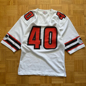 Vintage BC Lions CF Football Mesh Jersey Size Medium Made in Canada Ravens Knit